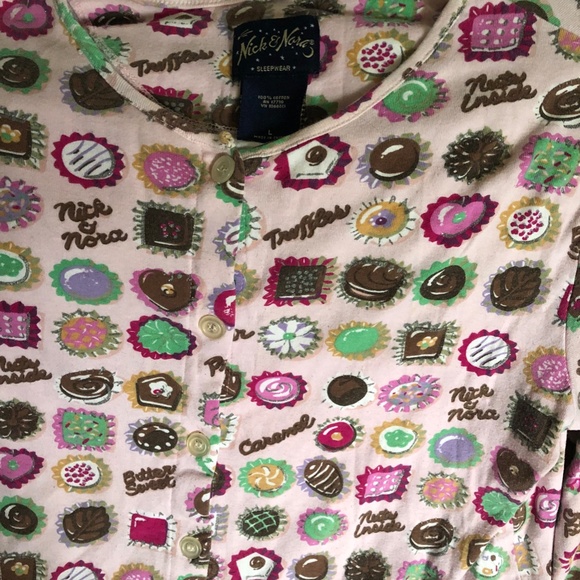 NICK&NORA SWEETS PJS, RARE PLUS SZ3X, EUC, SWEETS THROUGHOUT, JERSEYW/GLITTER… - Picture 3 of 15